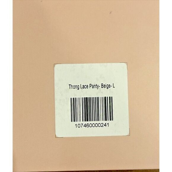 Pinsy Women's Sz Large Beige Light Shaping Thong Lace Panty - Picture 3 of 7